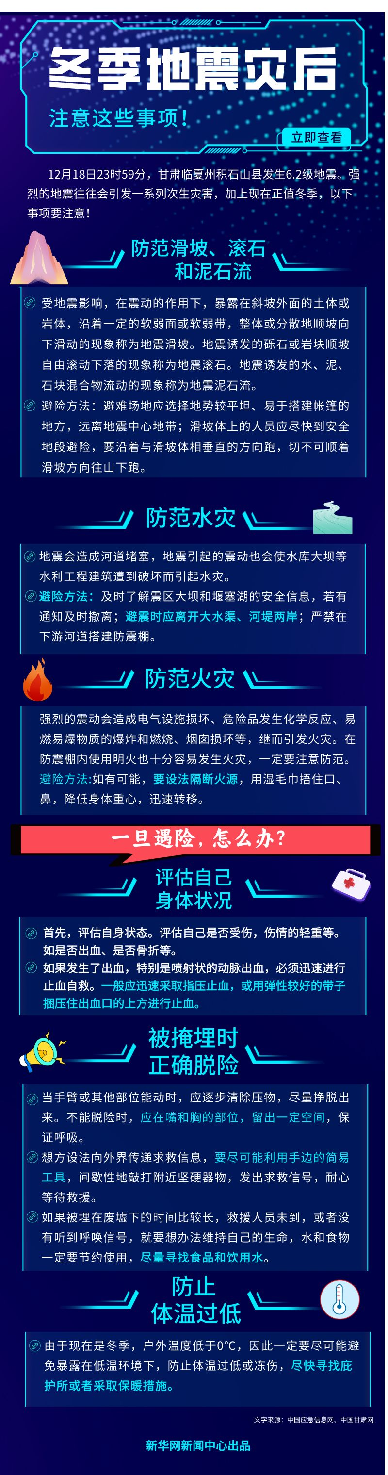 冬季地震災(zāi)后注意這些事項(xiàng)！